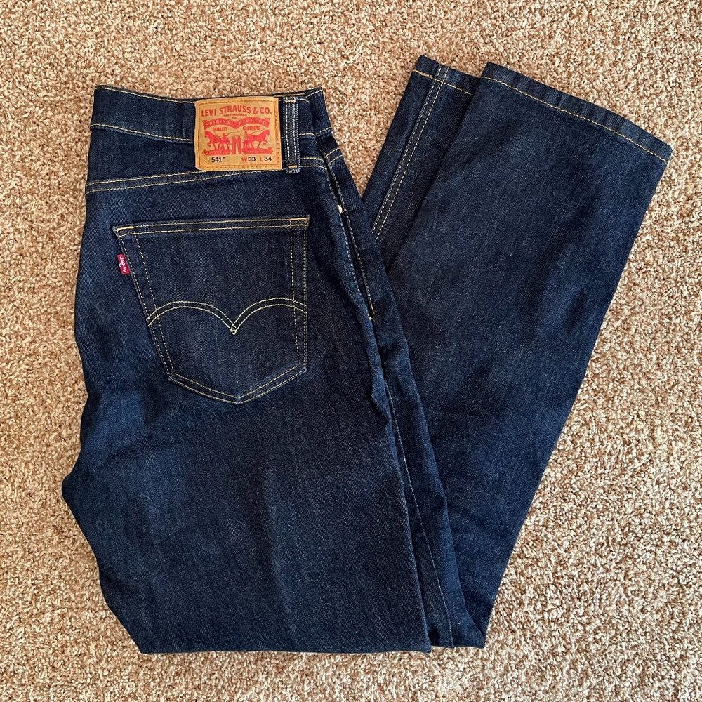 Levi Strauss 541Jeans 33x34 Mens Dark Wash Blue Jeans